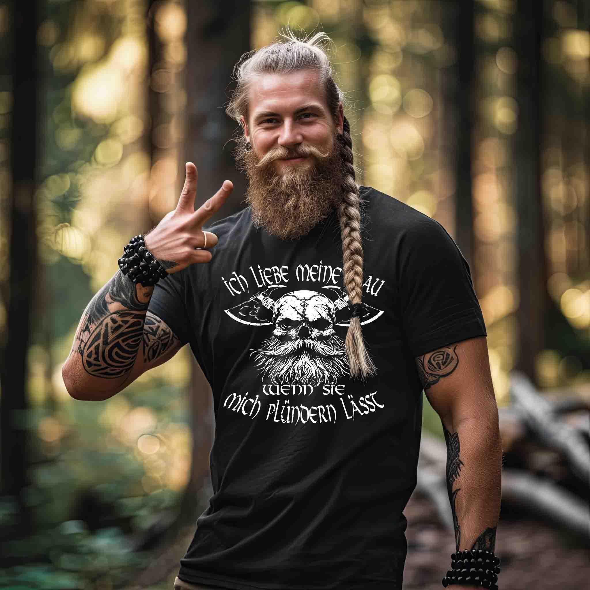 Lustiges Wikinger-Shirt für Männer "Liebeskrieger" – Valentinstagsedition - Nordic Viking Wear