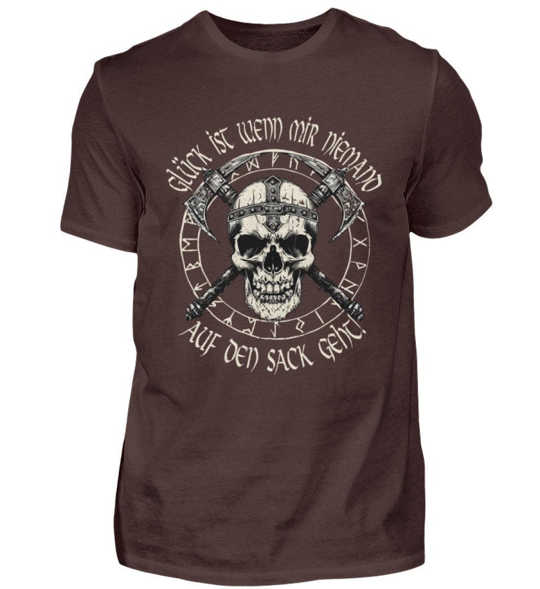 Lustiges Wikinger Shirt - "Glück ist, wenn mir niemand auf den Sack geht!" - Nordic Viking Wear