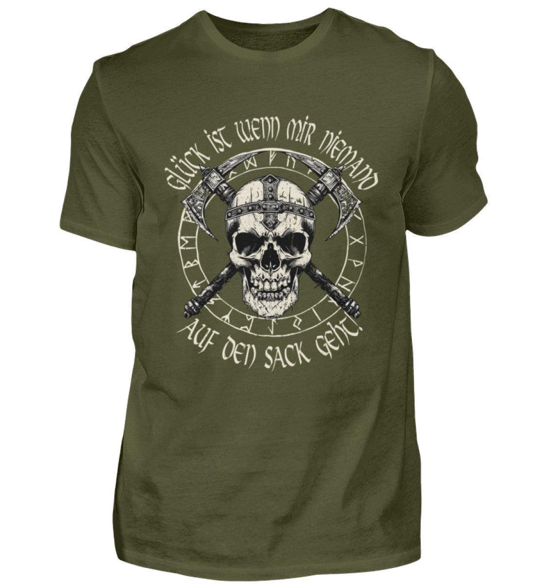 Lustiges Wikinger Shirt - "Glück ist, wenn mir niemand auf den Sack geht!" - Nordic Viking Wear