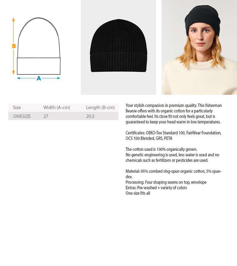 Schildmaiden Organic Beanie mit Stick "Kriegerin des Nordens" – Warme Eleganz im Wikingerstil - Nordic Viking Wear
