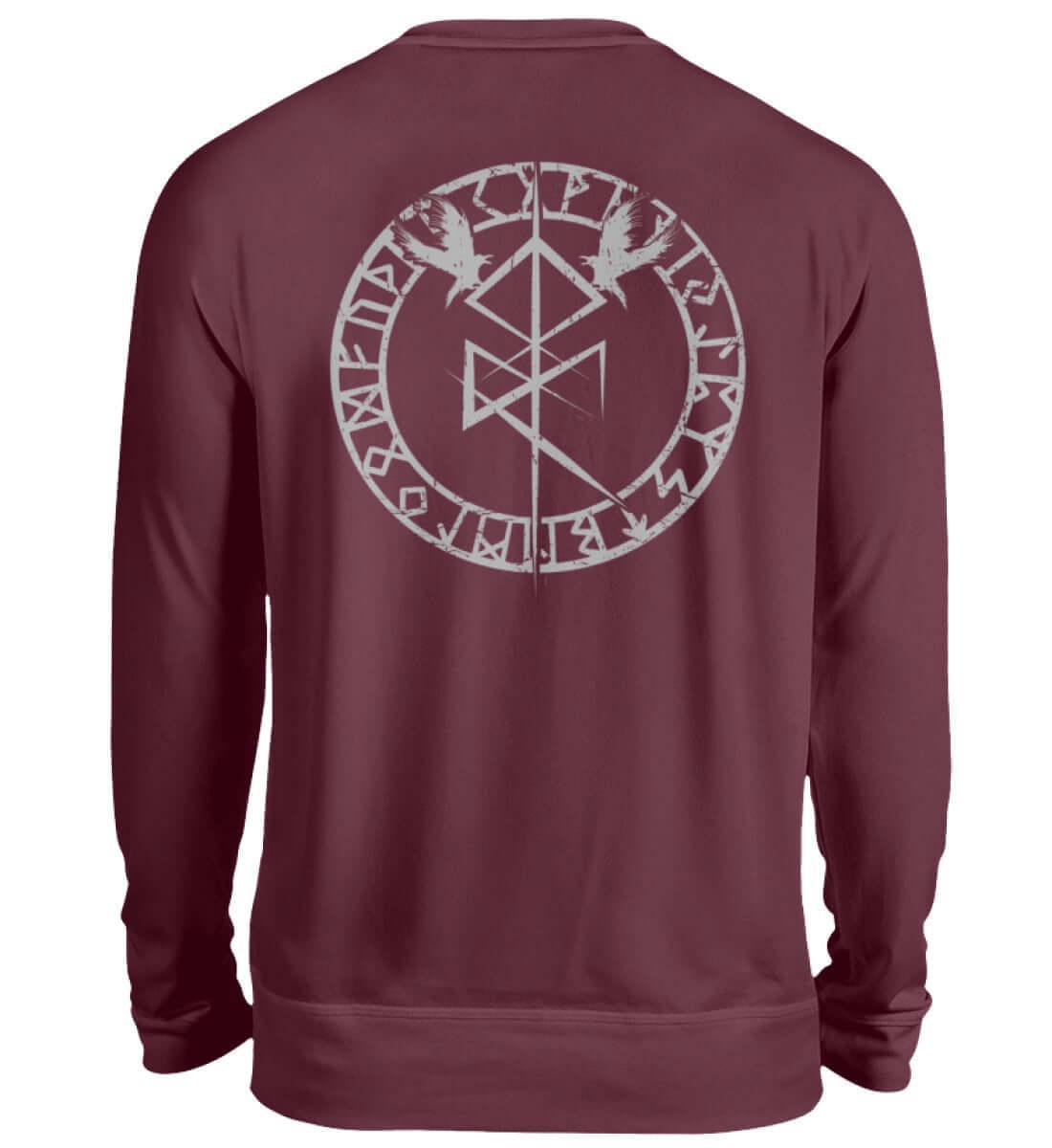 Wikinger Sweatshirt Odins Binderune Hugin Und Munin Design - Unisex Pullover - Nordic Viking Wear