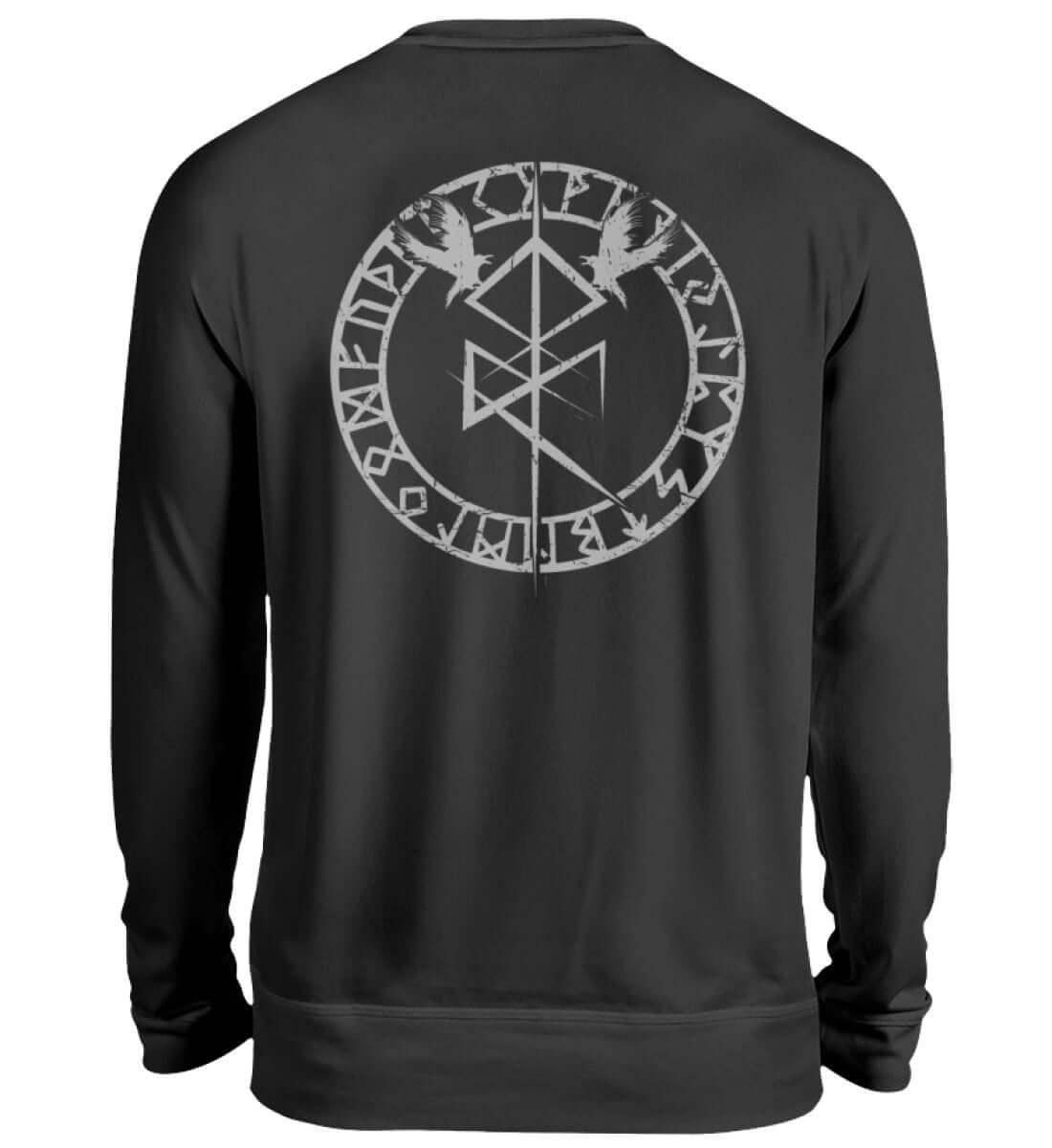 Wikinger Sweatshirt Odins Binderune Hugin Und Munin Design - Unisex Pullover - Nordic Viking Wear