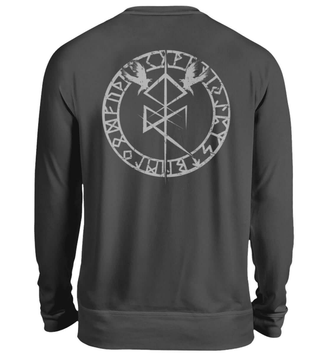 Wikinger Sweatshirt Odins Binderune Hugin Und Munin Design - Unisex Pullover - Nordic Viking Wear