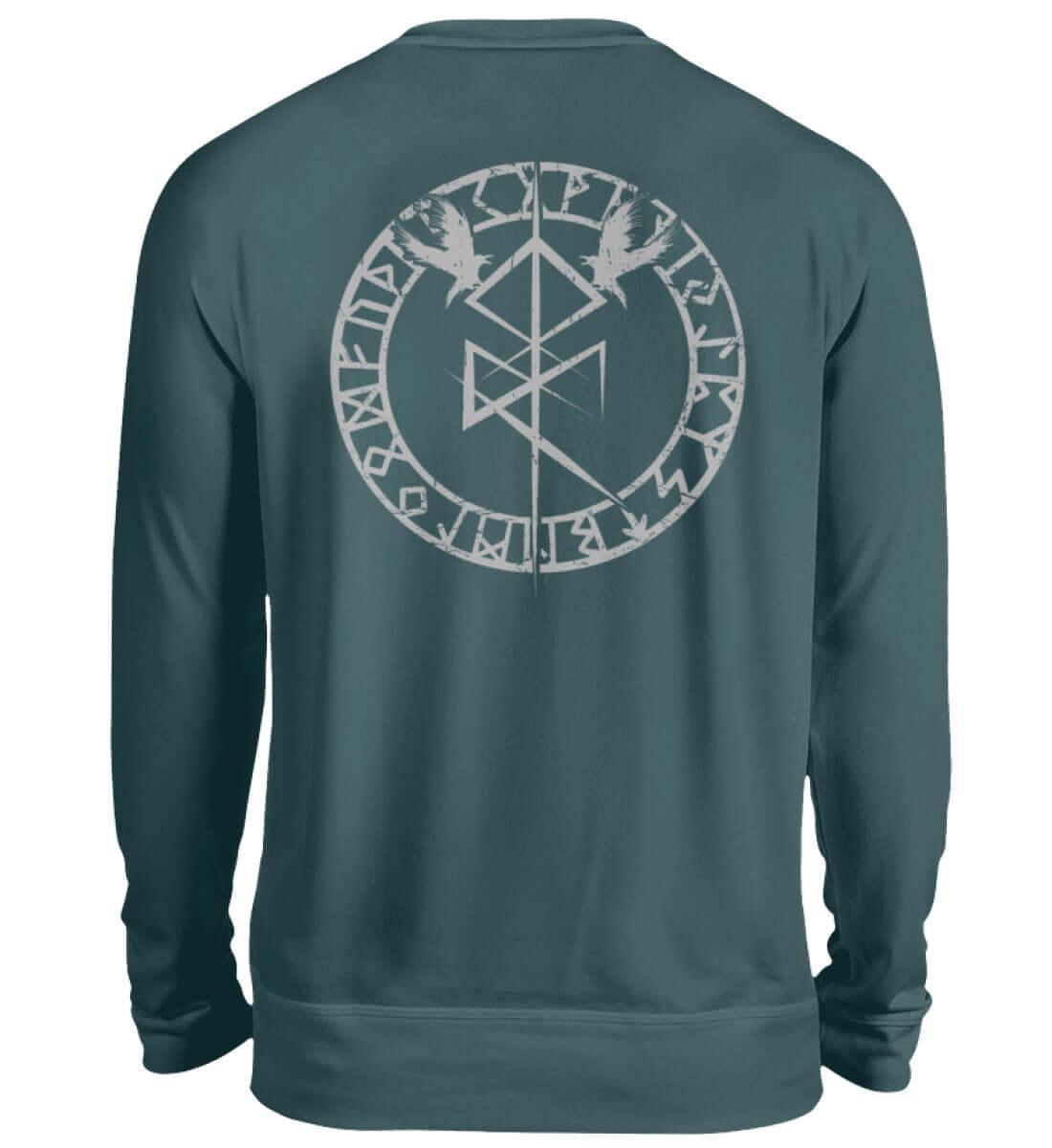 Wikinger Sweatshirt Odins Binderune Hugin Und Munin Design - Unisex Pullover - Nordic Viking Wear