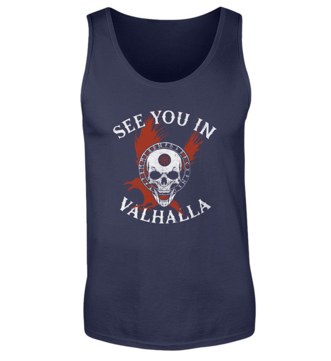 Wikinger-Tanktop "See You in Valhalla" mit Helm of Awe-Schädel - Nordic Viking Wear