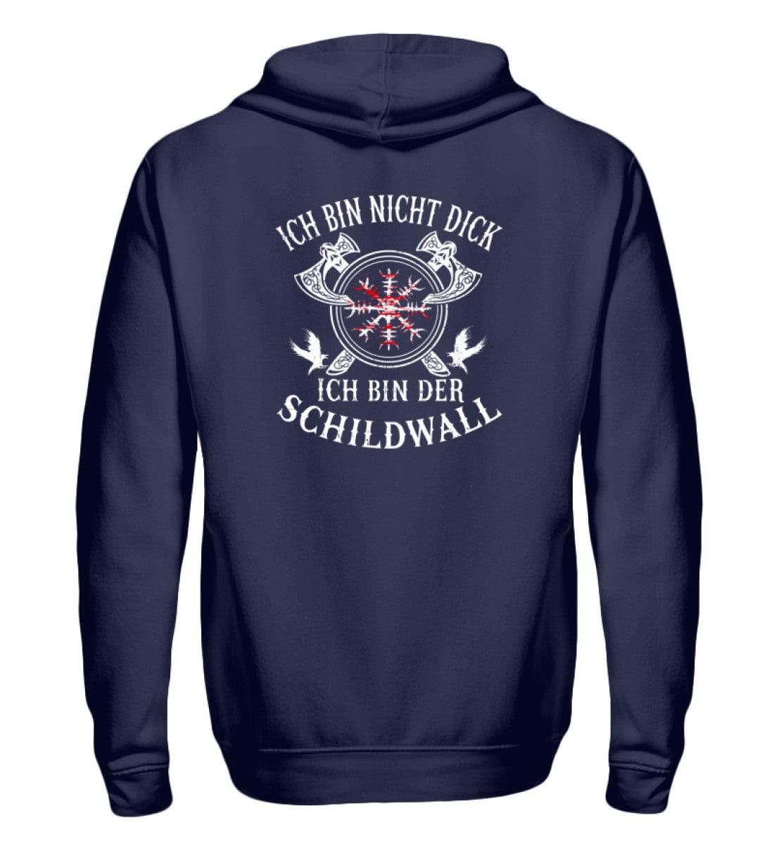 🛡 Ich bin nicht dick – Ich bin der Schildwall | Wikinger Zipp-Hoodie für echte Krieger 🛡 - Nordic Viking Wear