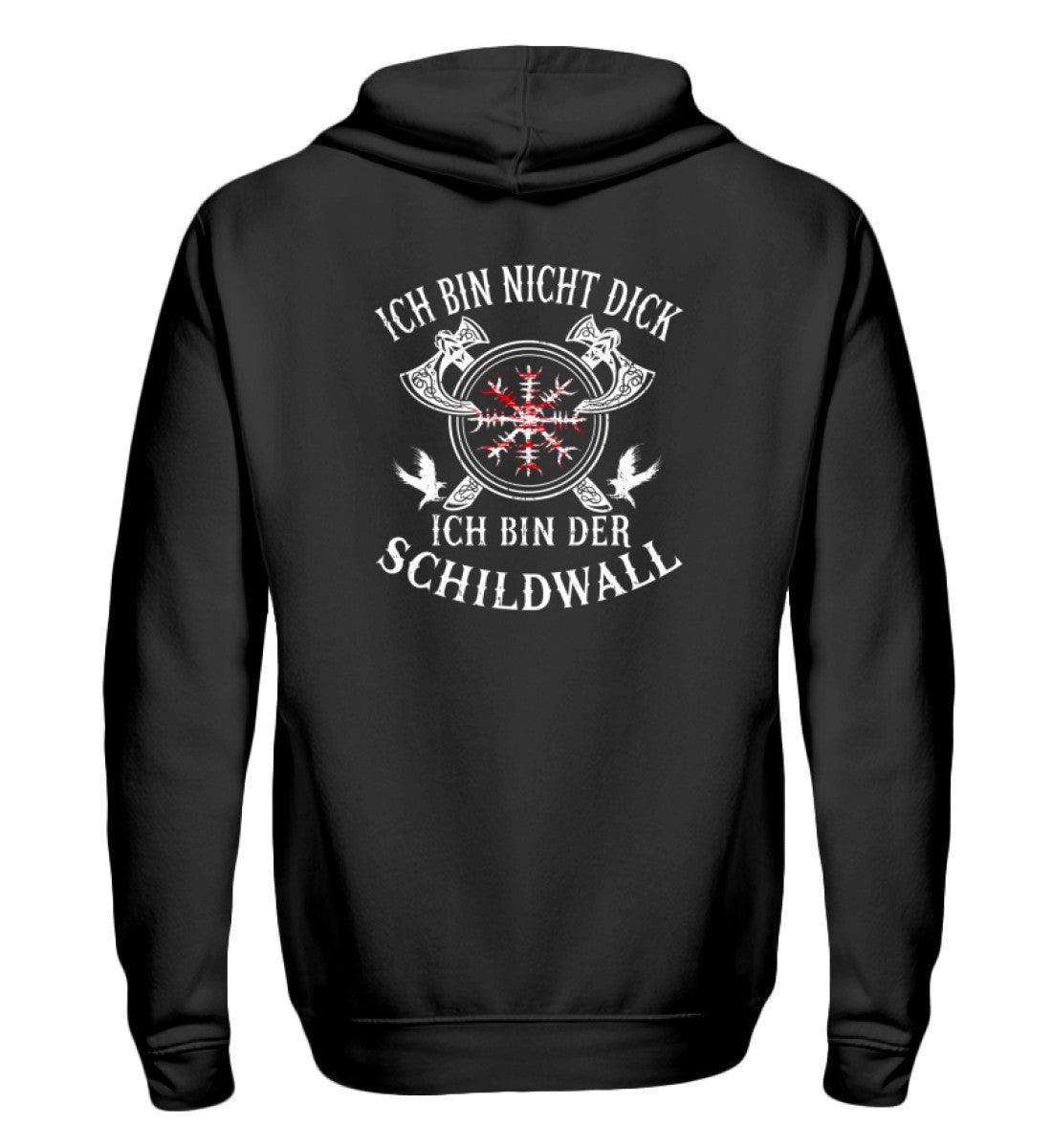 🛡 Ich bin nicht dick – Ich bin der Schildwall | Wikinger Zipp-Hoodie für echte Krieger 🛡 - Nordic Viking Wear