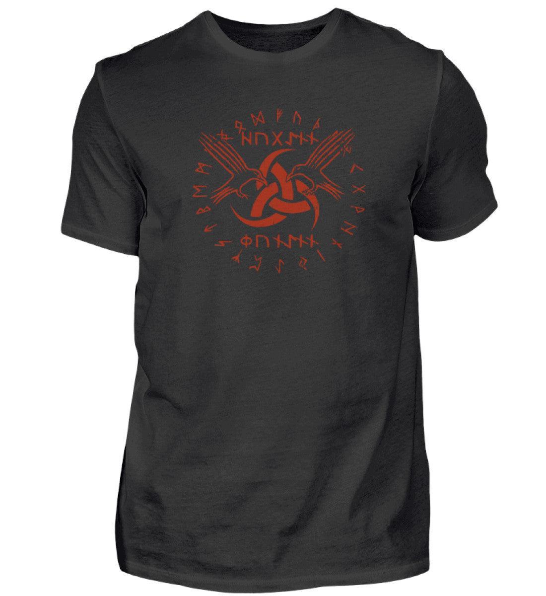 Wikinger-Premiumshirt "Odins Boten" - Huginn und Muninn mit Gjallarhorn - Nordic Viking Wear