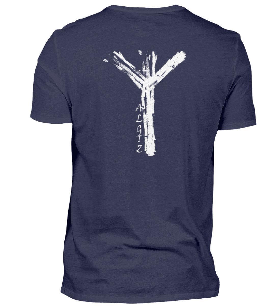 Wikinger Premiumshirt mit Algiz-Rune – Front und Backprint mit Nordischer Schutzrune - Nordic Viking Wear