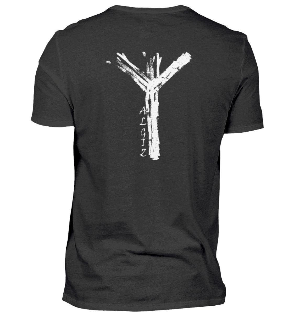 Wikinger Premiumshirt mit Algiz-Rune – Front und Backprint mit Nordischer Schutzrune - Nordic Viking Wear