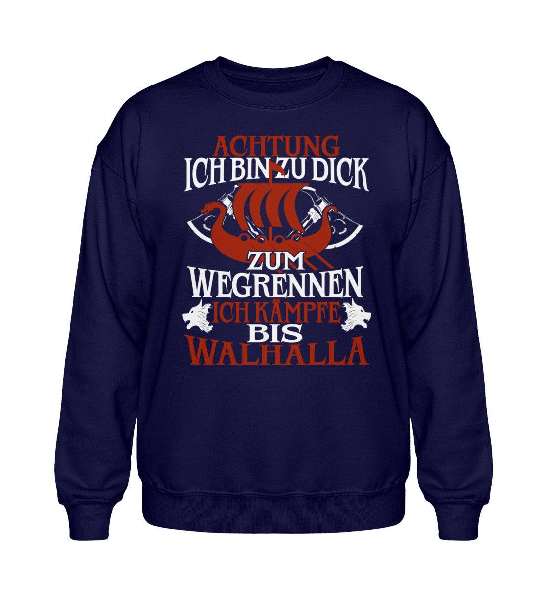 Heavy Blend Wikinger Sweatshirt – "Achtung! Ich bin zu dick zum Wegrennen – Ich kämpfe bis Walhalla" - Nordic Viking Wear