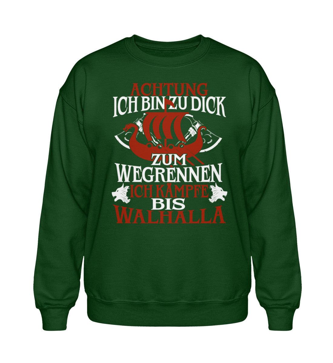 Heavy Blend Wikinger Sweatshirt – "Achtung! Ich bin zu dick zum Wegrennen – Ich kämpfe bis Walhalla" - Nordic Viking Wear