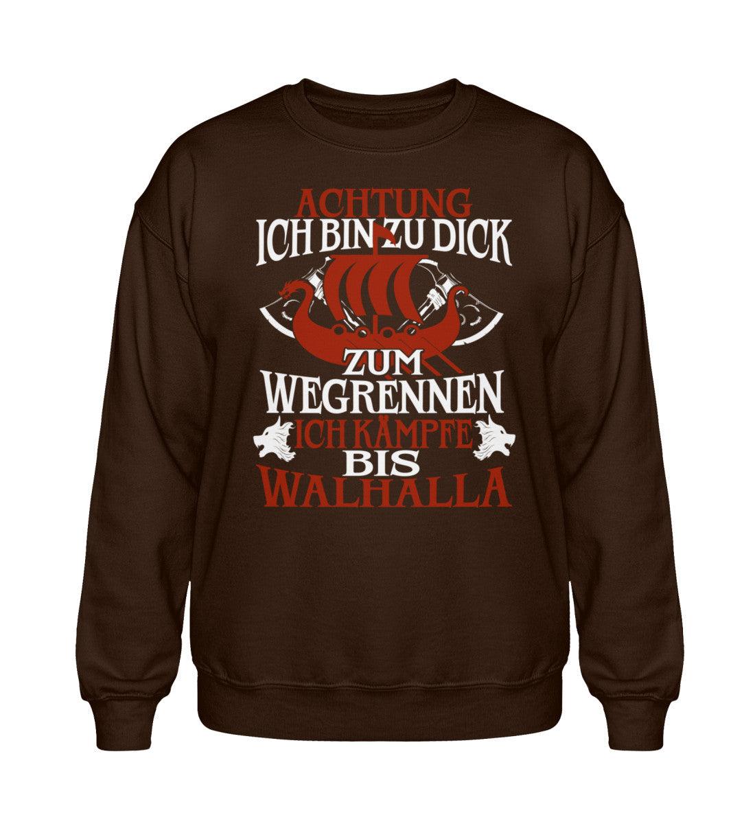 Heavy Blend Wikinger Sweatshirt – "Achtung! Ich bin zu dick zum Wegrennen – Ich kämpfe bis Walhalla" - Nordic Viking Wear
