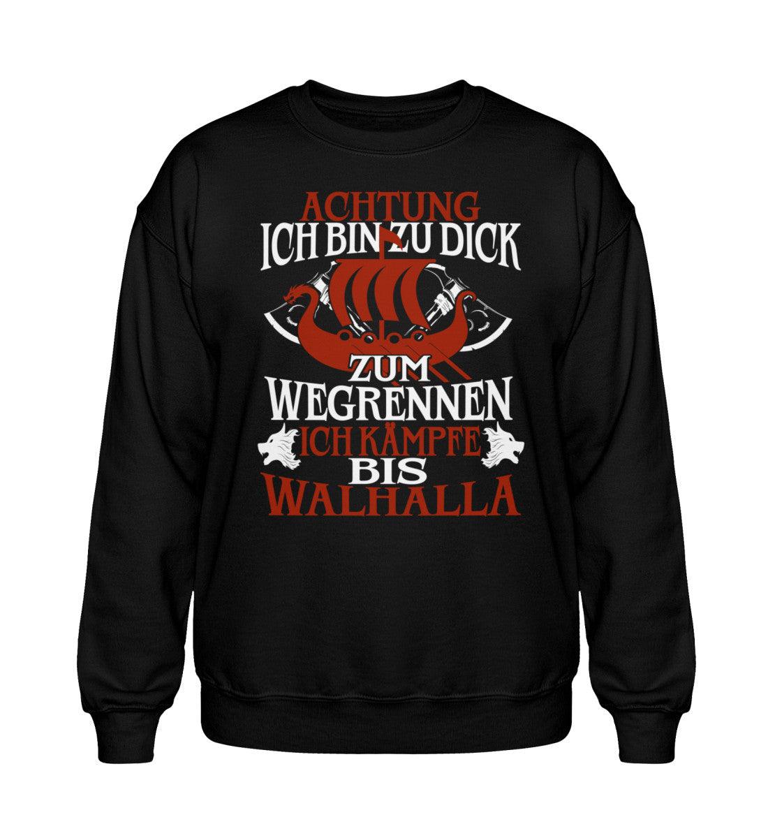 Heavy Blend Wikinger Sweatshirt – "Achtung! Ich bin zu dick zum Wegrennen – Ich kämpfe bis Walhalla" - Nordic Viking Wear