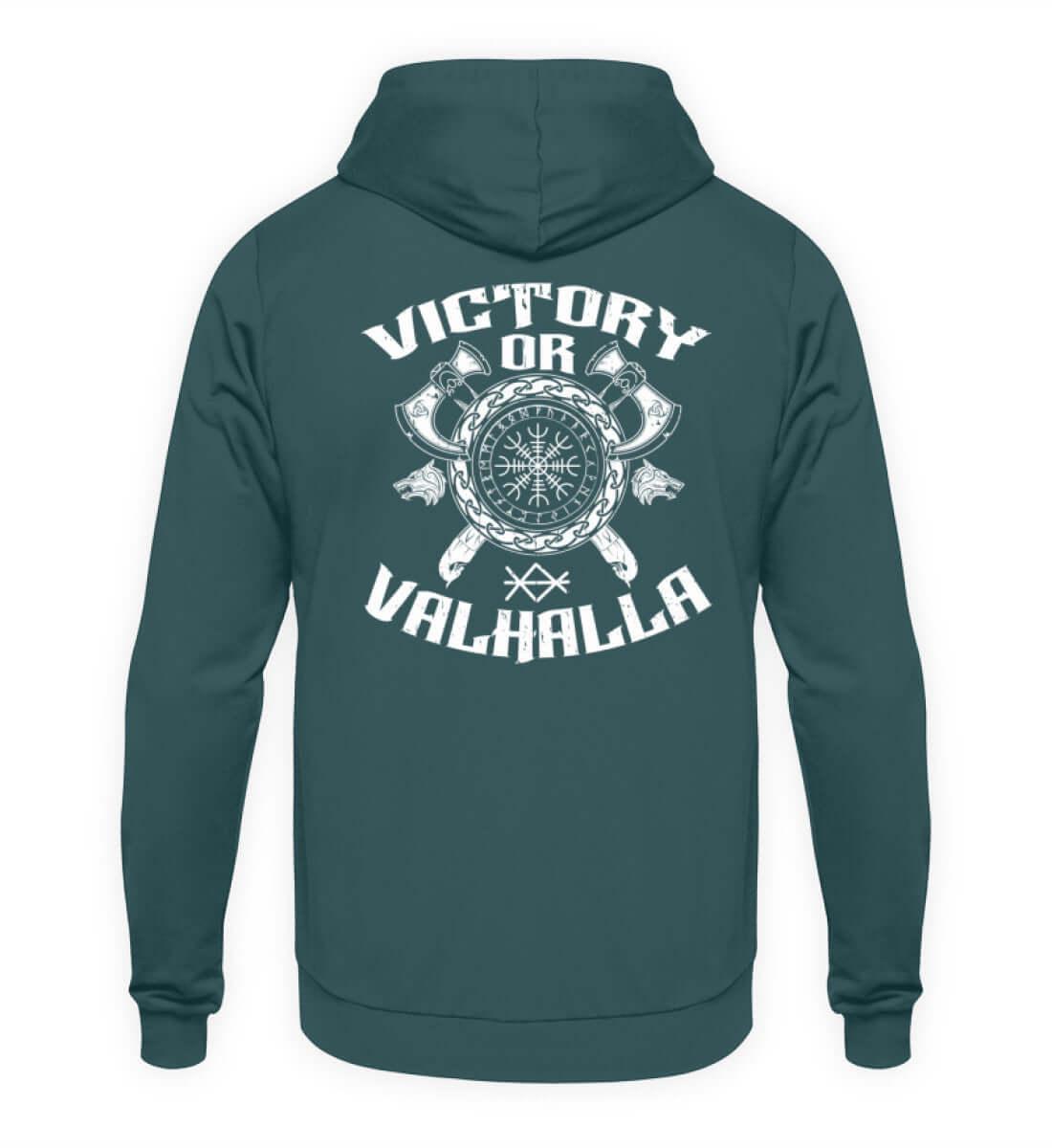 Wikinger Helm Of Awe Backprint Hoodie "Sieg oder Valhalla" – Kriegergeist in jedem Faden - Nordic Viking Wear