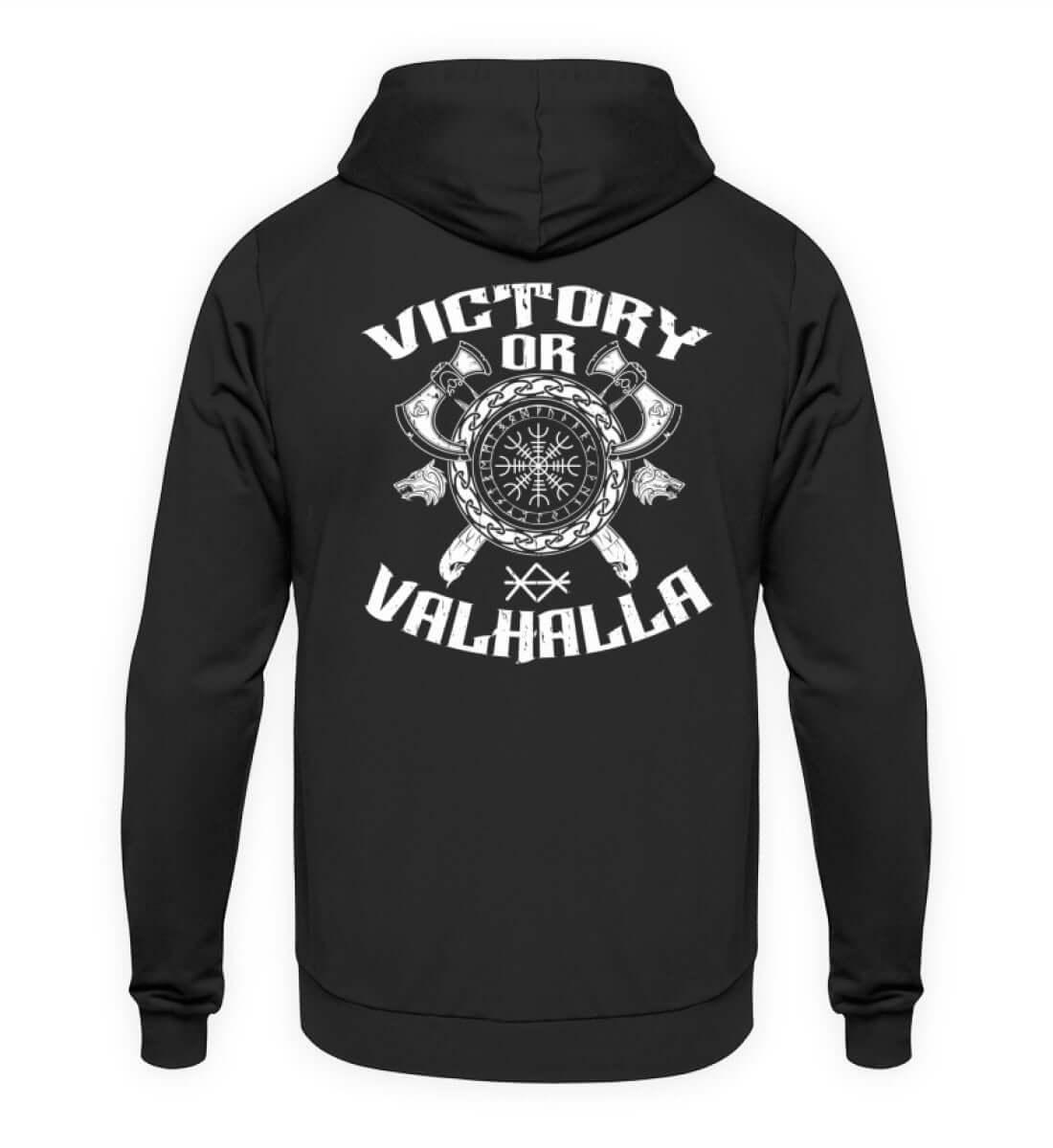 Wikinger Helm Of Awe Backprint Hoodie "Sieg oder Valhalla" – Kriegergeist in jedem Faden - Nordic Viking Wear