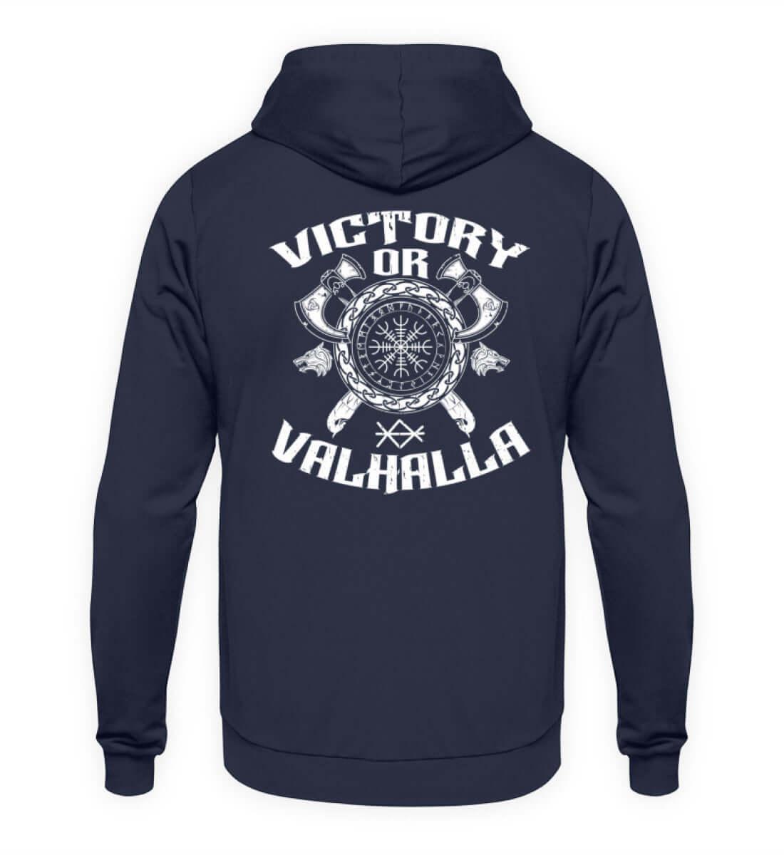 Wikinger Helm Of Awe Backprint Hoodie "Sieg oder Valhalla" – Kriegergeist in jedem Faden - Nordic Viking Wear