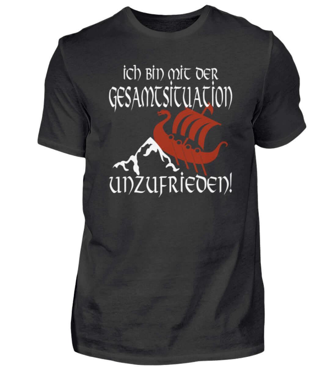 Lustiges Wikinger T-Shirt 'Unzufrieden' – Humorvoll auf Kollisionskurs - Nordic Viking Wear