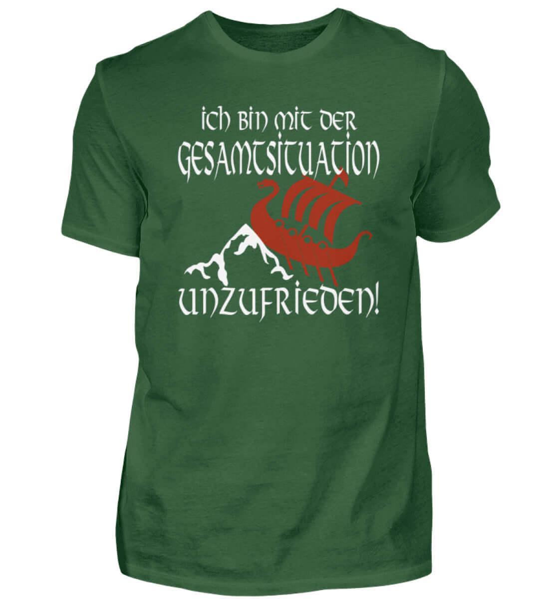 Lustiges Wikinger T-Shirt 'Unzufrieden' – Humorvoll auf Kollisionskurs - Nordic Viking Wear