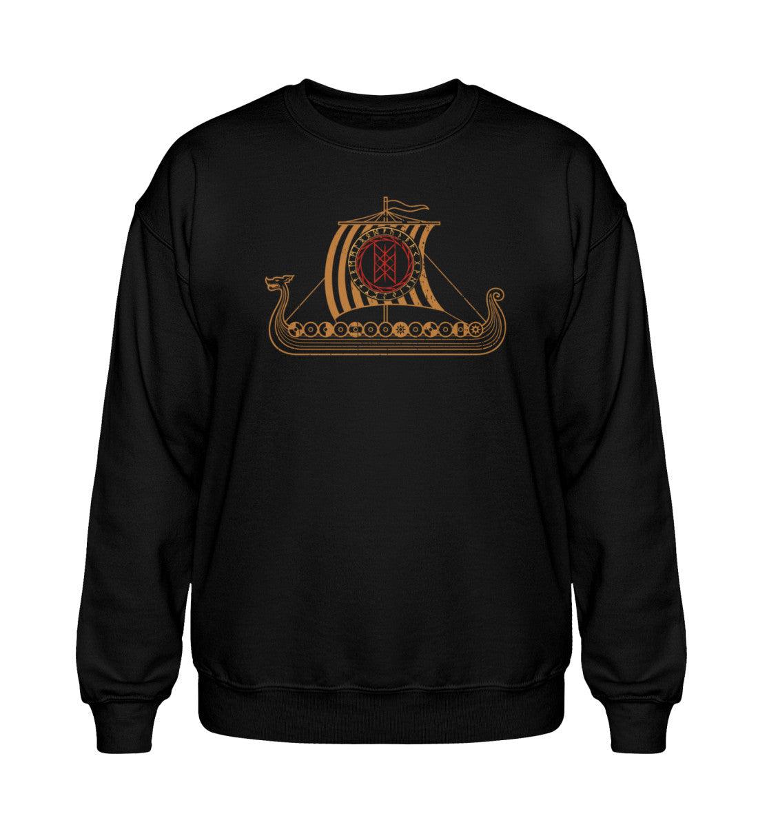 Setz die Segel nach Valhalla – Wikinger Drachenschiff Sweatshirt - Nordic Viking Wear