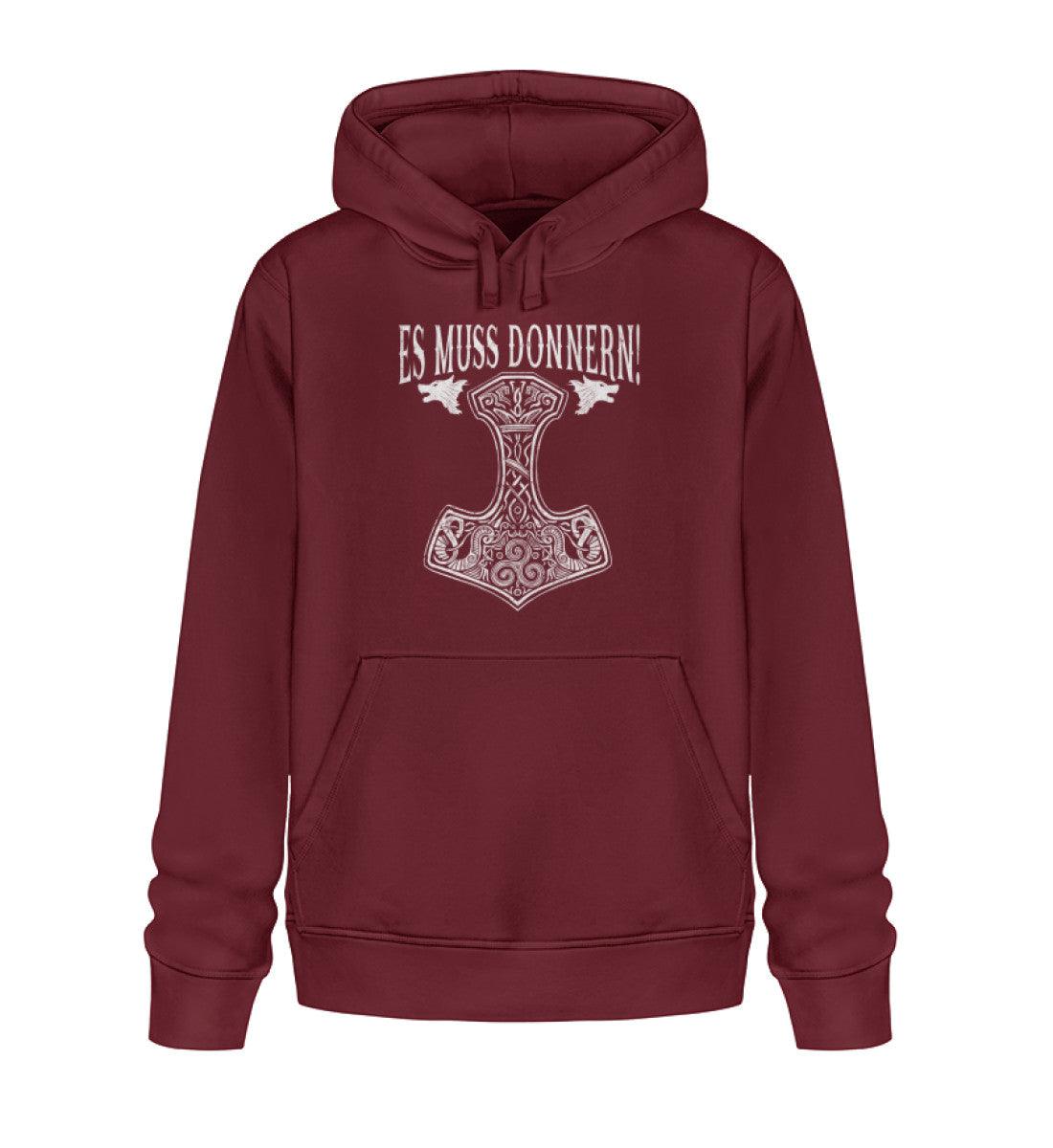 Es Muss Donnern Thors Hammer Premium Hoodie - Unisex Organic Hoodie 2.0 ST/ST - Nordic Viking Wear