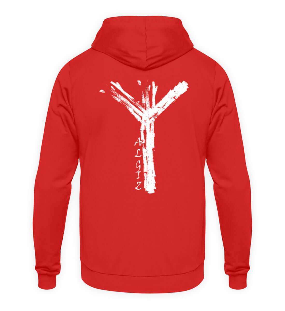 Wikinger Hoodie mit Algiz-Rune – Mystischer Schutz-Symbol Kapuzenpullover - Nordic Viking Wear