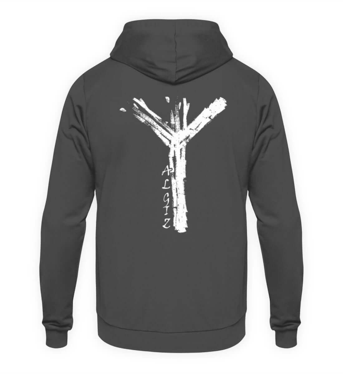 Wikinger Hoodie mit Algiz-Rune – Mystischer Schutz-Symbol Kapuzenpullover - Nordic Viking Wear