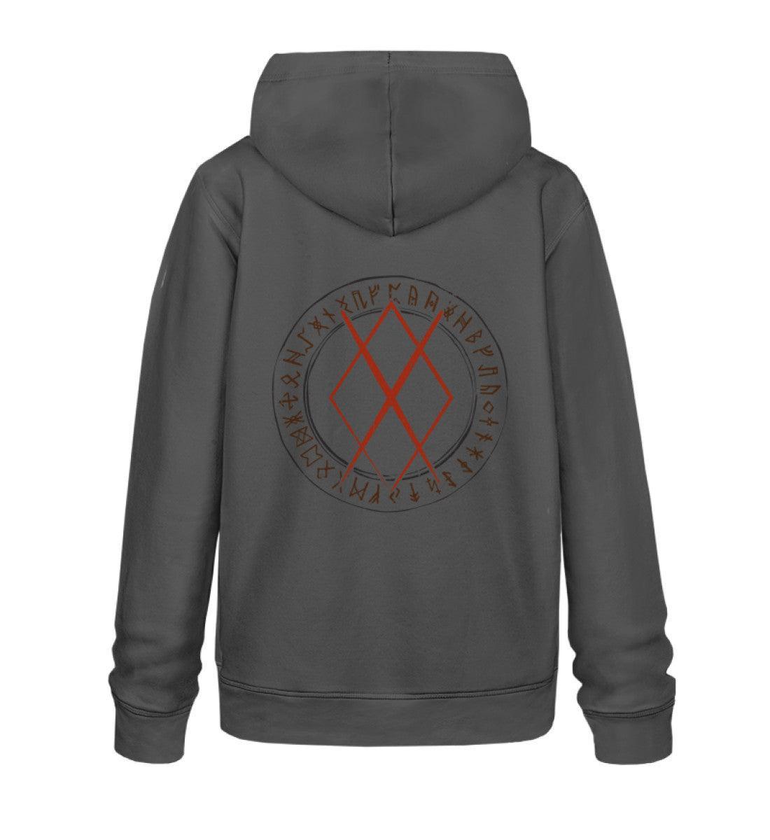 Premium Hoodie mit Gungnir-Rune und Runenkreis - Kraftvolles Nordisches Design - Nordic Viking Wear
