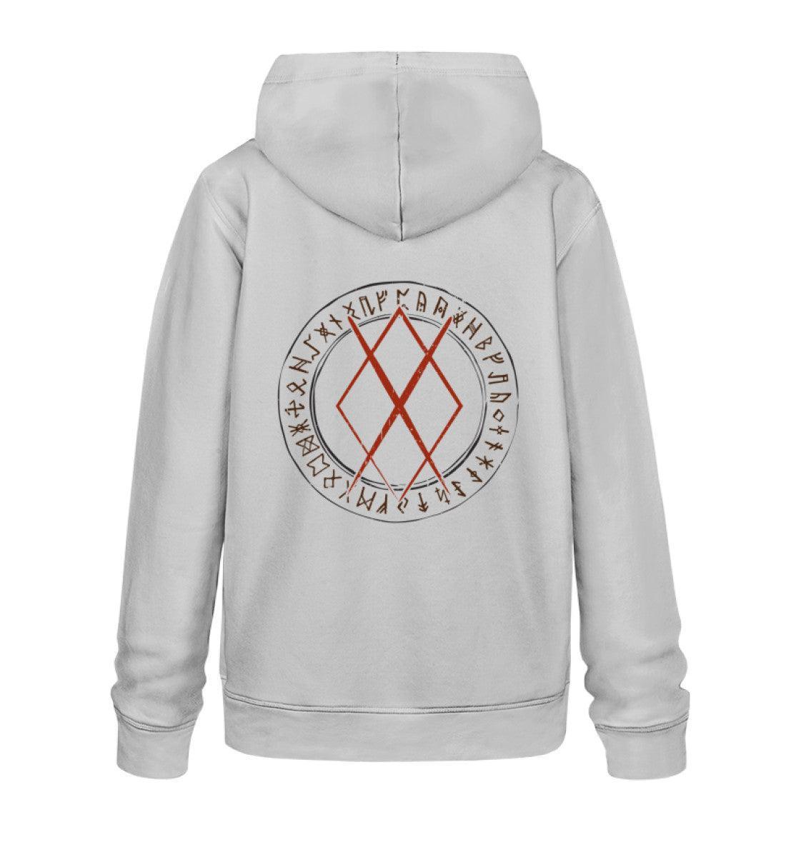 Premium Hoodie mit Gungnir-Rune und Runenkreis - Kraftvolles Nordisches Design - Nordic Viking Wear