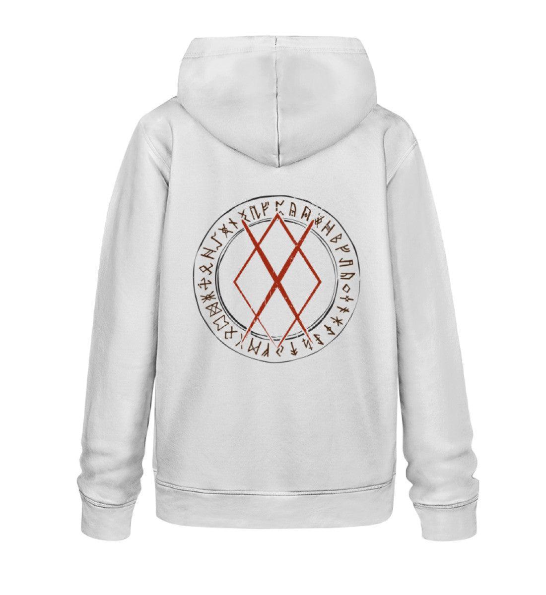 Premium Hoodie mit Gungnir-Rune und Runenkreis - Kraftvolles Nordisches Design - Nordic Viking Wear