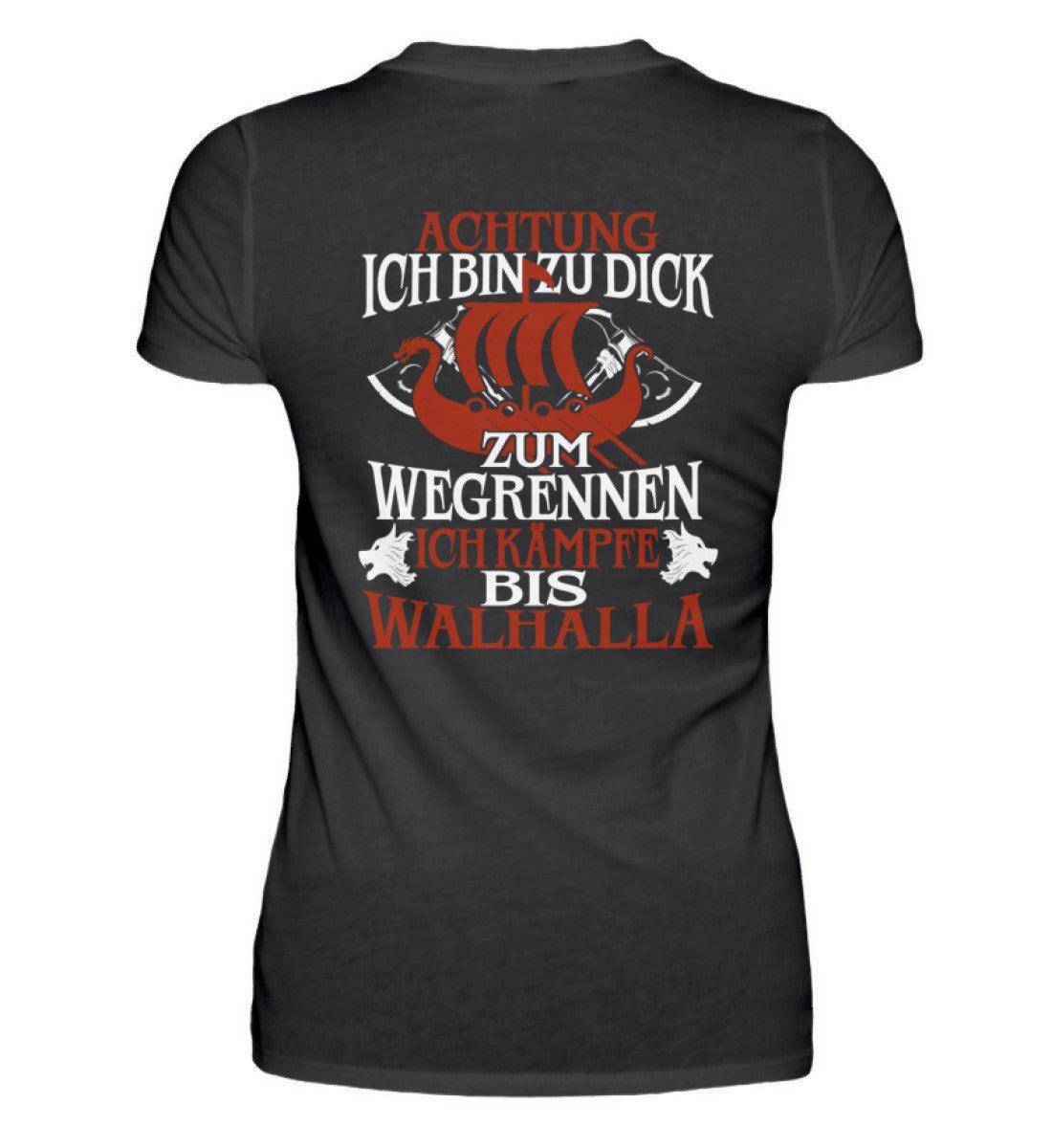 Lustiges Wikinger Schildmaiden Shirt - "Zu dick zum Wegrennen - Nordic Viking Wear