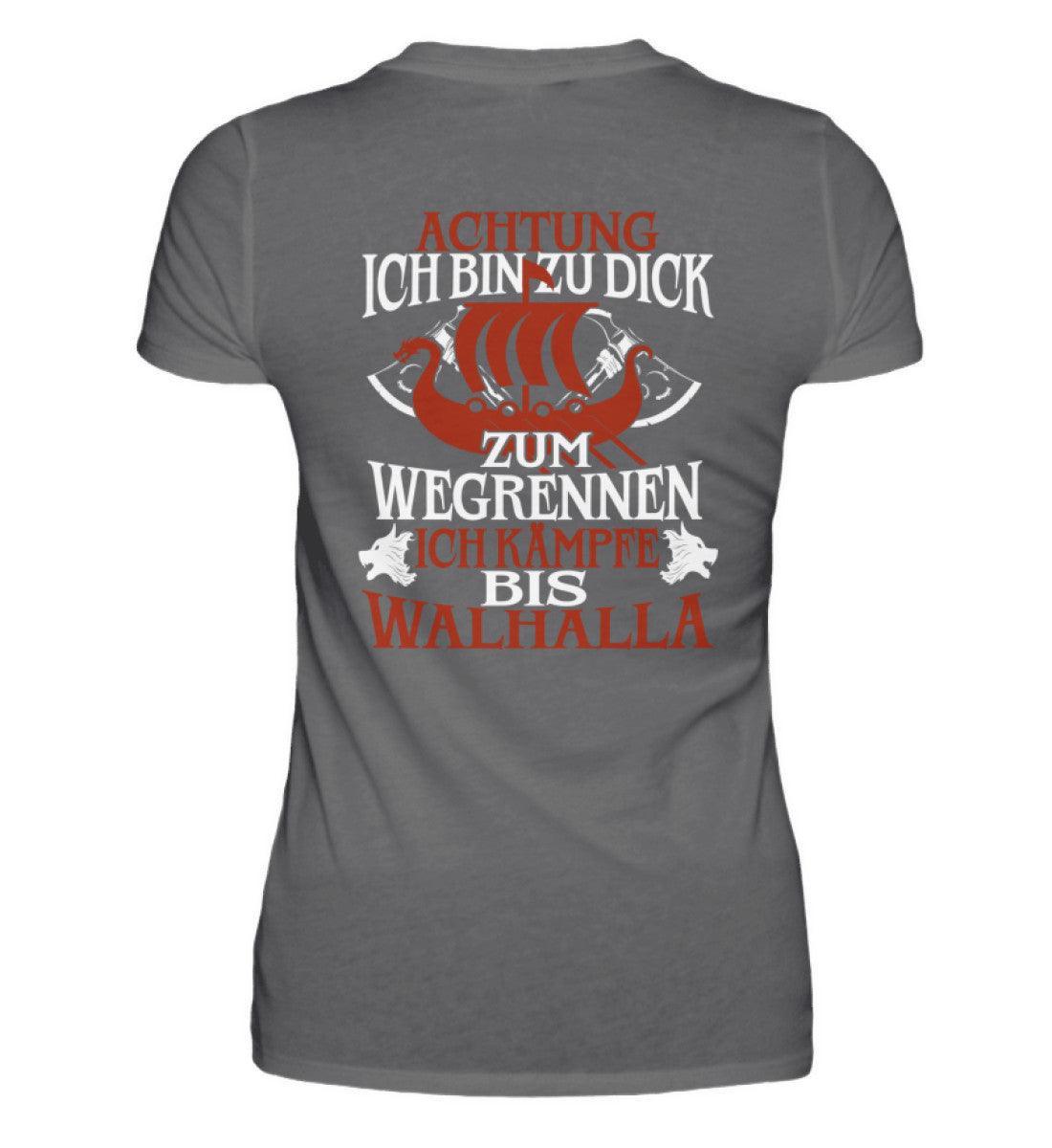 Lustiges Wikinger Schildmaiden Shirt - "Zu dick zum Wegrennen - Nordic Viking Wear