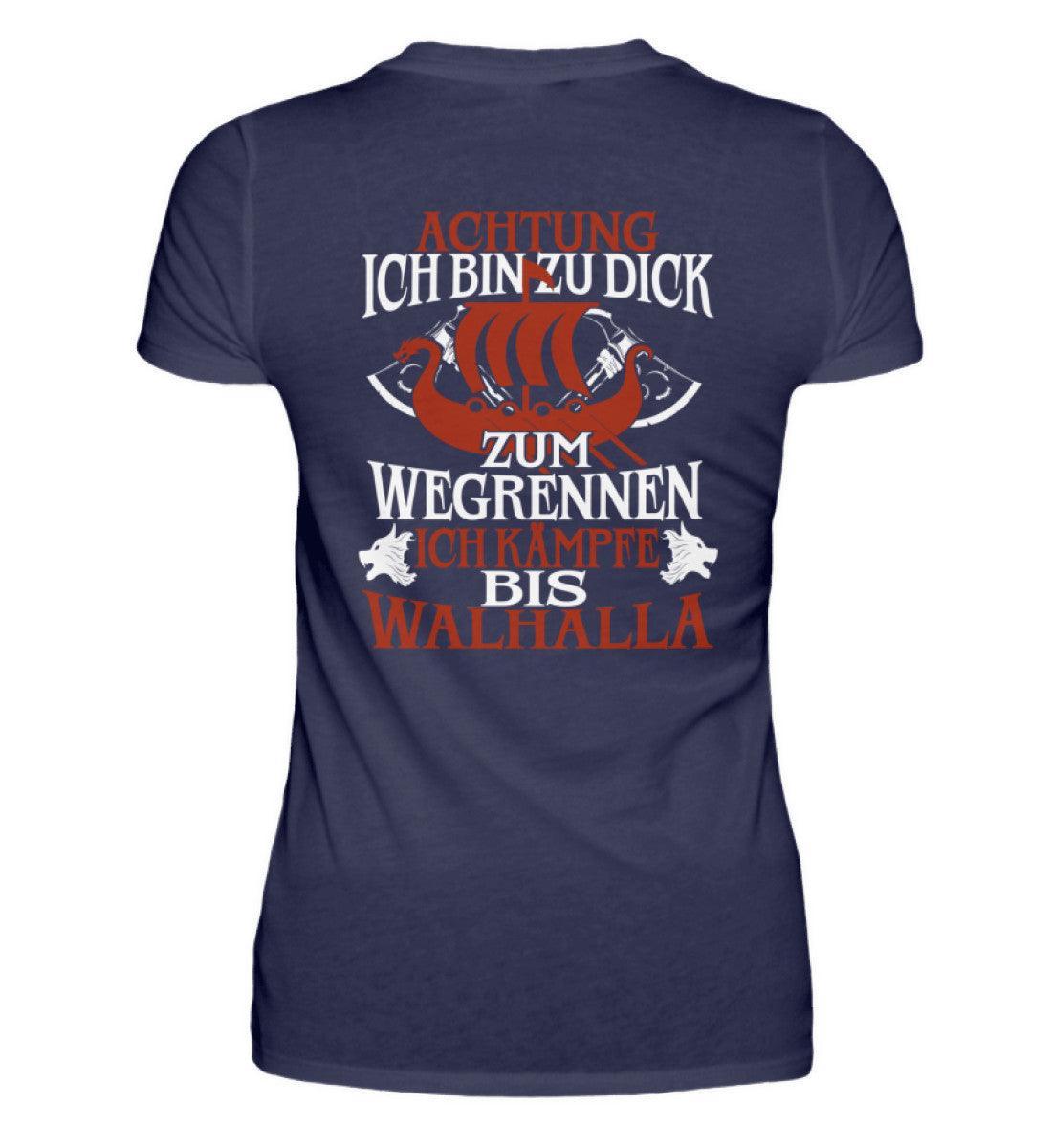 Lustiges Wikinger Schildmaiden Shirt - "Zu dick zum Wegrennen - Nordic Viking Wear