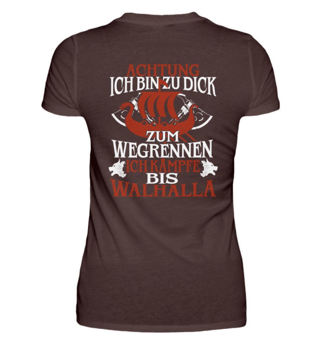 Lustiges Wikinger Schildmaiden Shirt - "Zu dick zum Wegrennen - Nordic Viking Wear