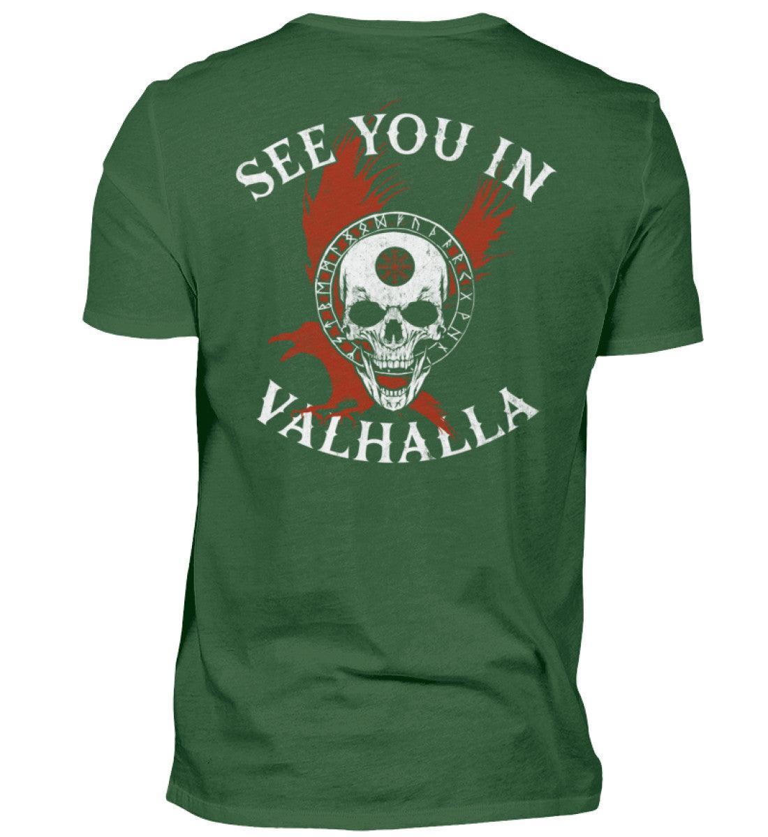 Wikinger-Shirt "See You in Valhalla" mit Helm des Schreckens Design - Nordic Viking Wear