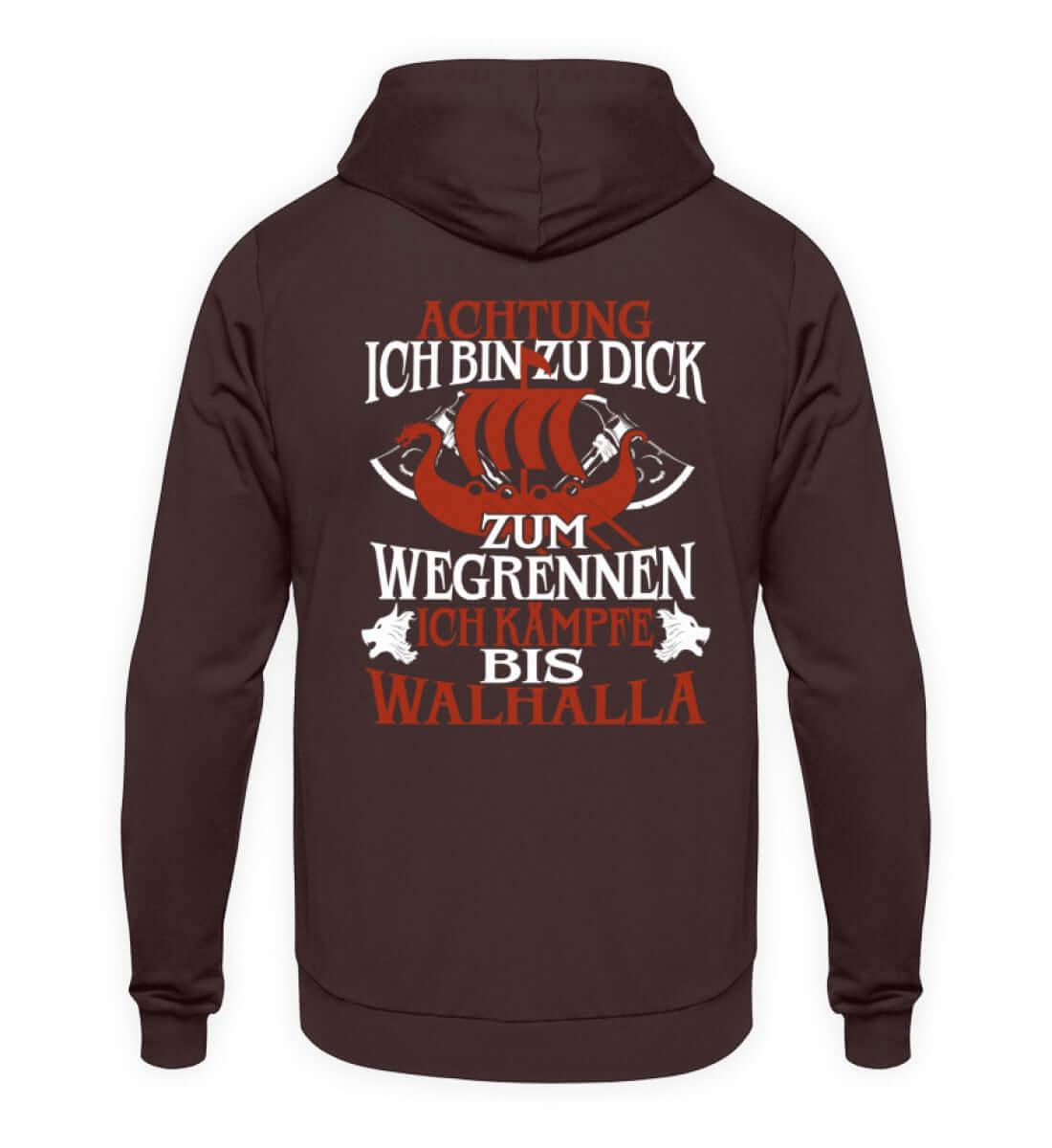 Wikinger Hoodie "Achtung Ich Bin Zu Dick Zum Wegrennen" - Nordic Viking Wear