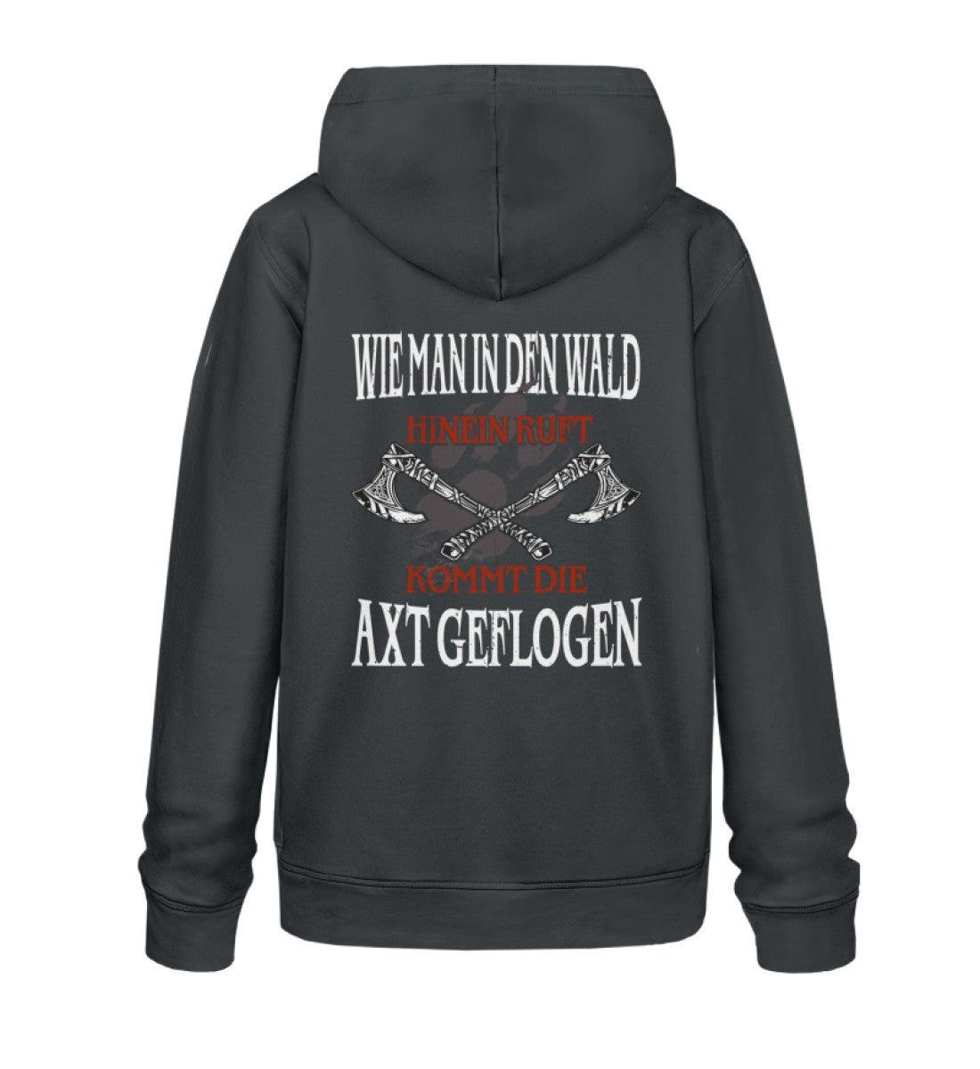 Lustiges Wikinger Premium Hoodie "Wie man in den Wald hineinruft, kommt die Axt geflogen" - Nordic Viking Wear
