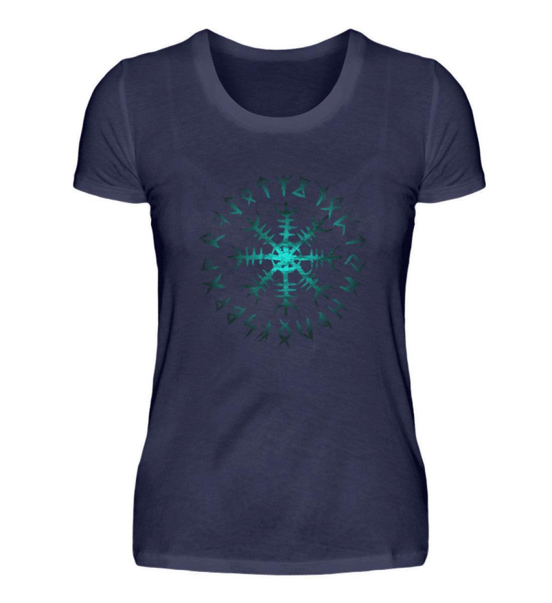Schildmaiden Helm des Schreckens Premiumshirt – Mystischer Runenkreis - Nordic Viking Wear