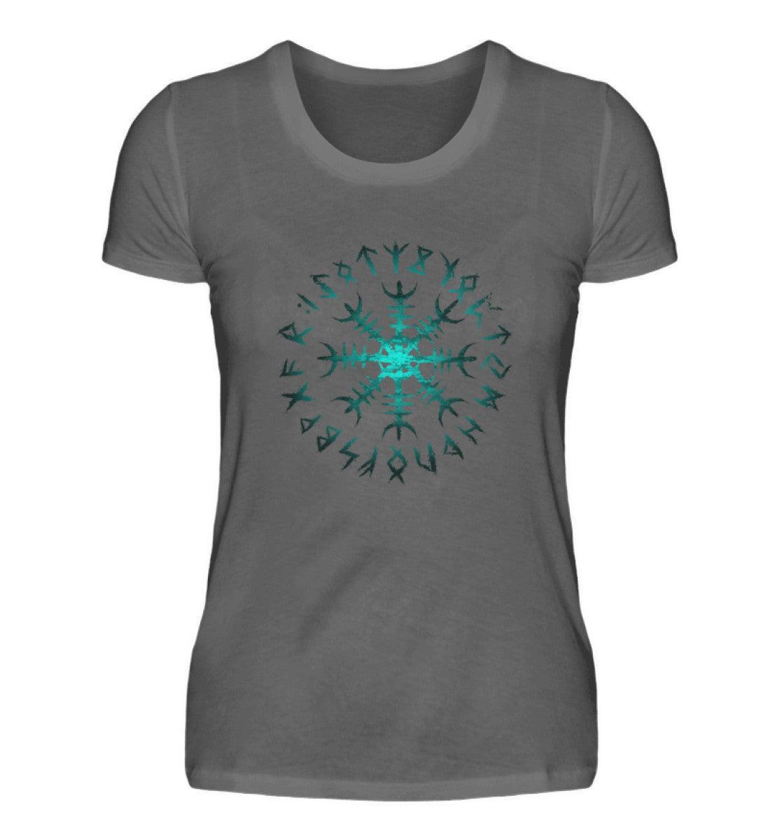 Schildmaiden Helm des Schreckens Premiumshirt – Mystischer Runenkreis - Nordic Viking Wear
