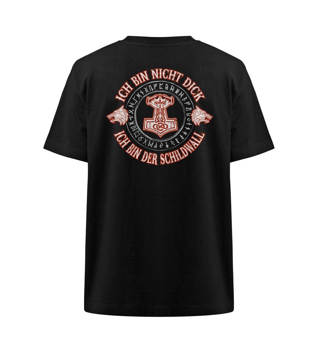 Lustiges Wikinger Heavy Oversized Shirt - "Ich Bin Nicht Dick, Ich Bin Der Schildwall" - Nordic Viking Wear