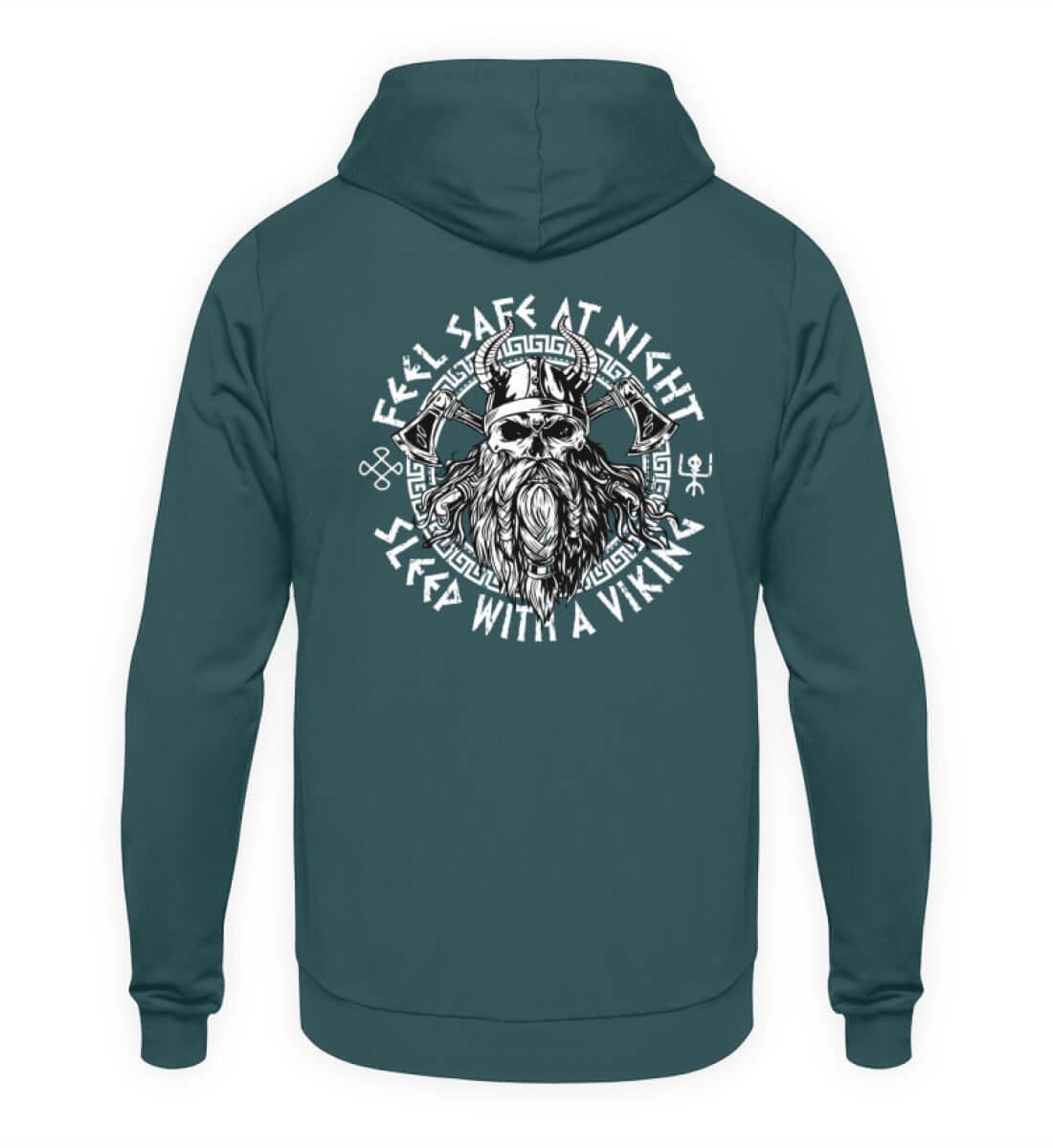 Wikinger Hoodie "Feel Safe At Night" – Mutiger Nordischer Krieger - Nordic Viking Wear