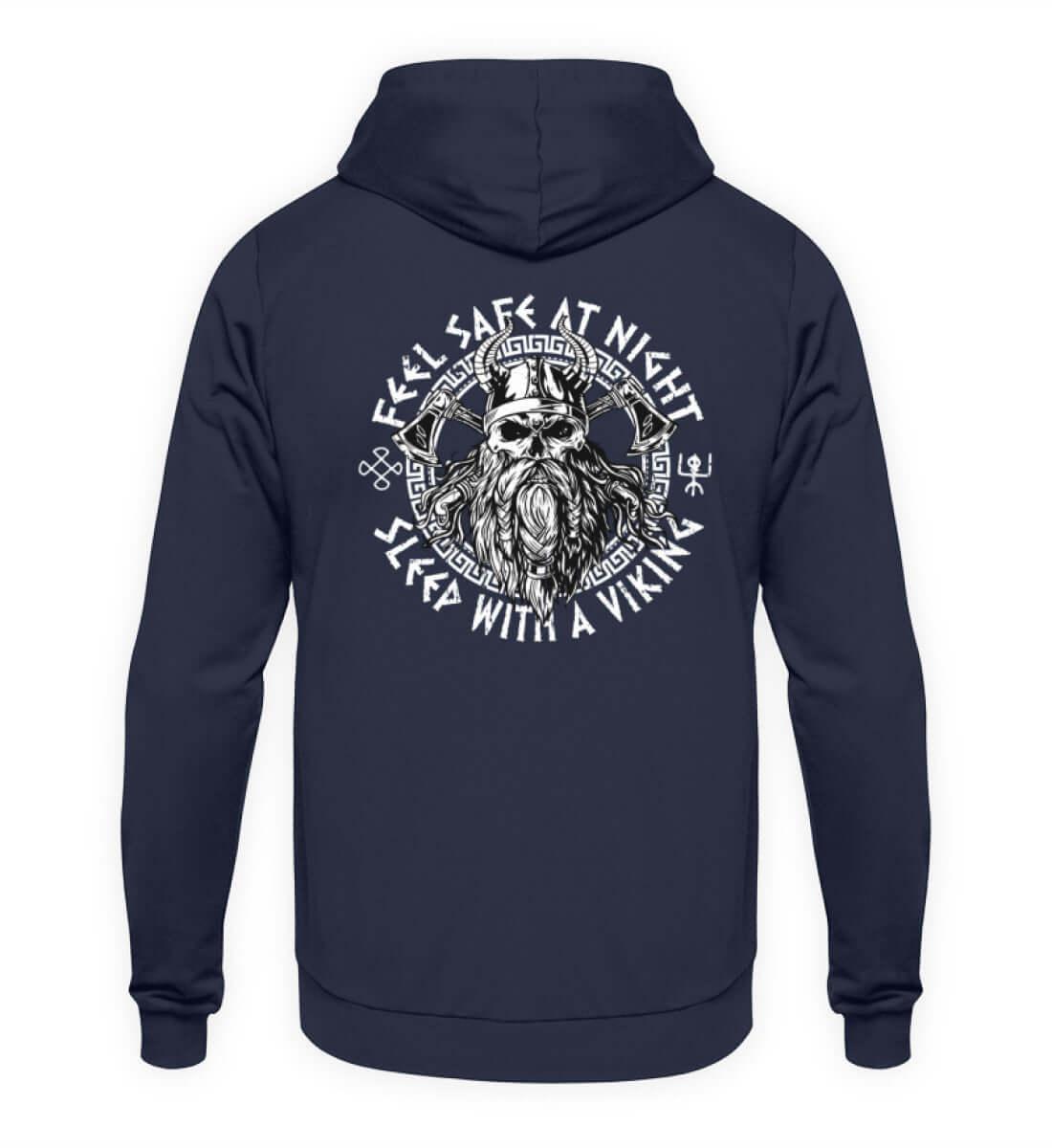 Wikinger Hoodie "Feel Safe At Night" – Mutiger Nordischer Krieger - Nordic Viking Wear