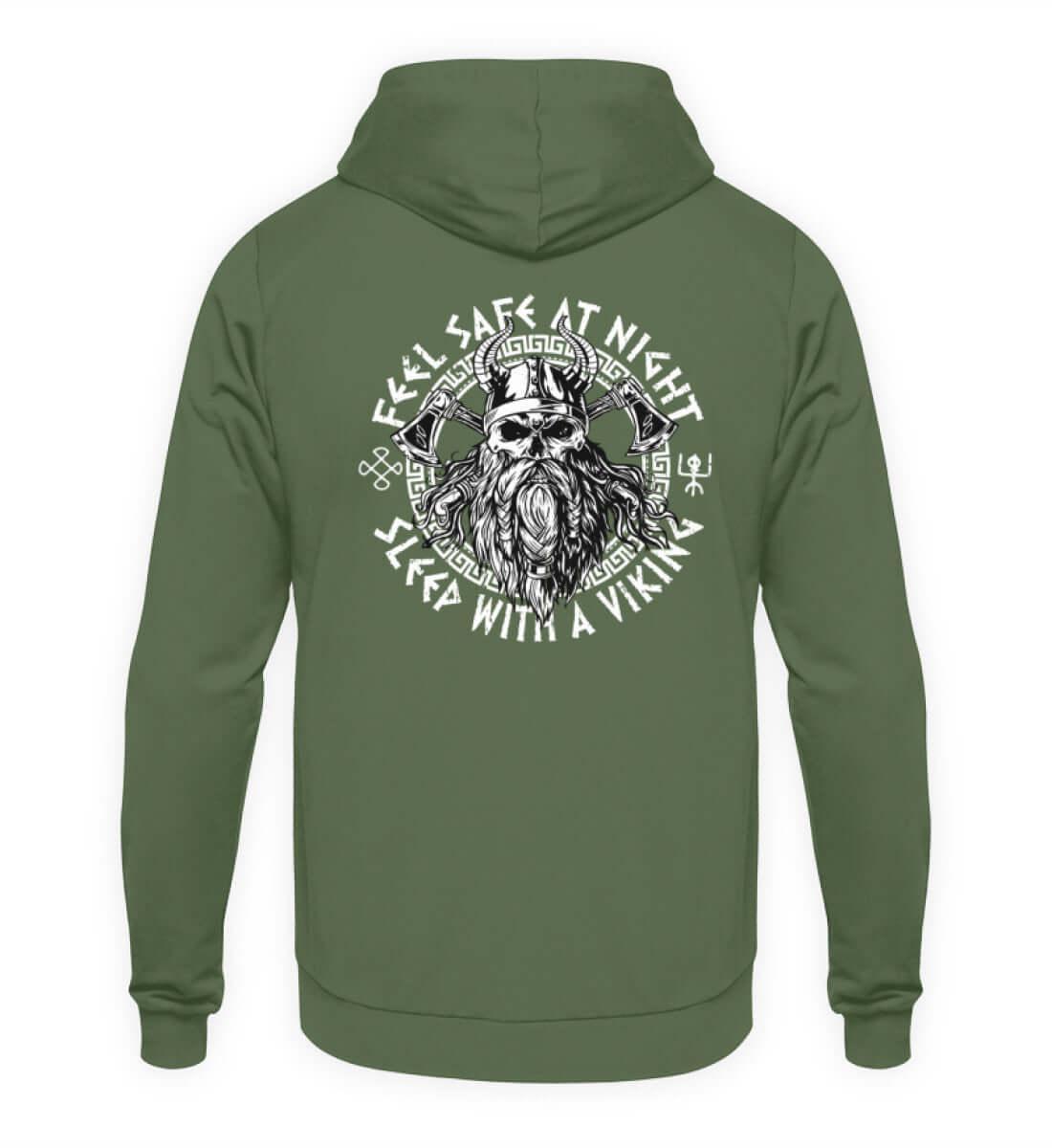 Wikinger Hoodie "Feel Safe At Night" – Mutiger Nordischer Krieger - Nordic Viking Wear