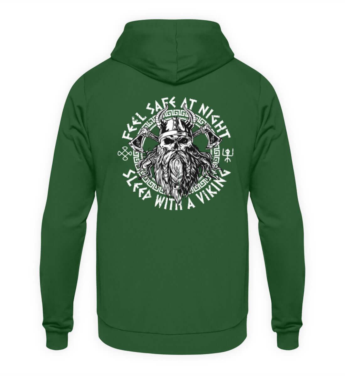 Wikinger Hoodie "Feel Safe At Night" – Mutiger Nordischer Krieger - Nordic Viking Wear