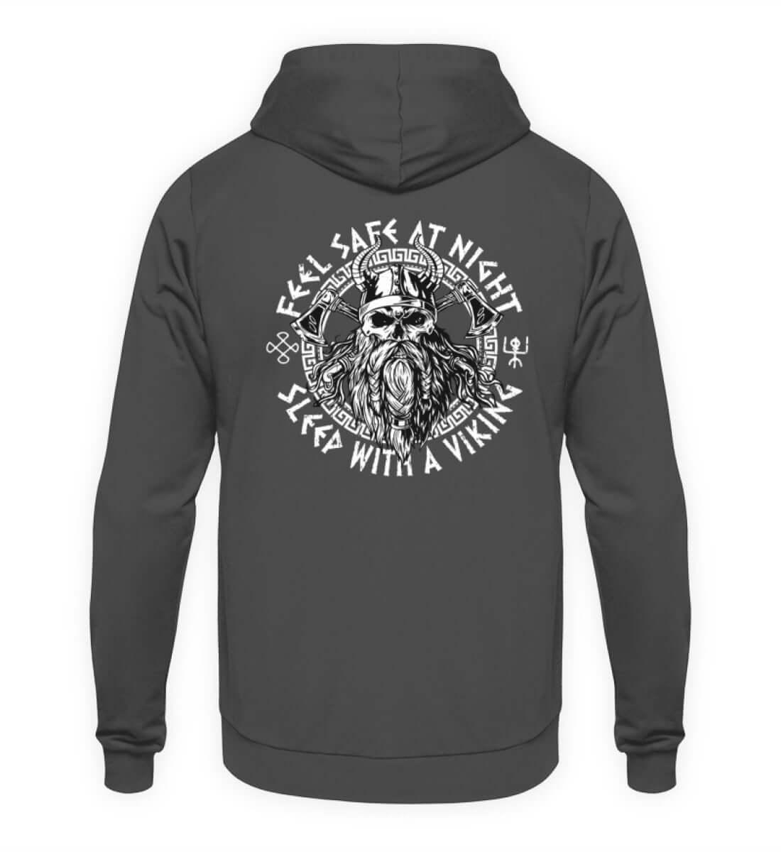 Wikinger Hoodie "Feel Safe At Night" – Mutiger Nordischer Krieger - Nordic Viking Wear