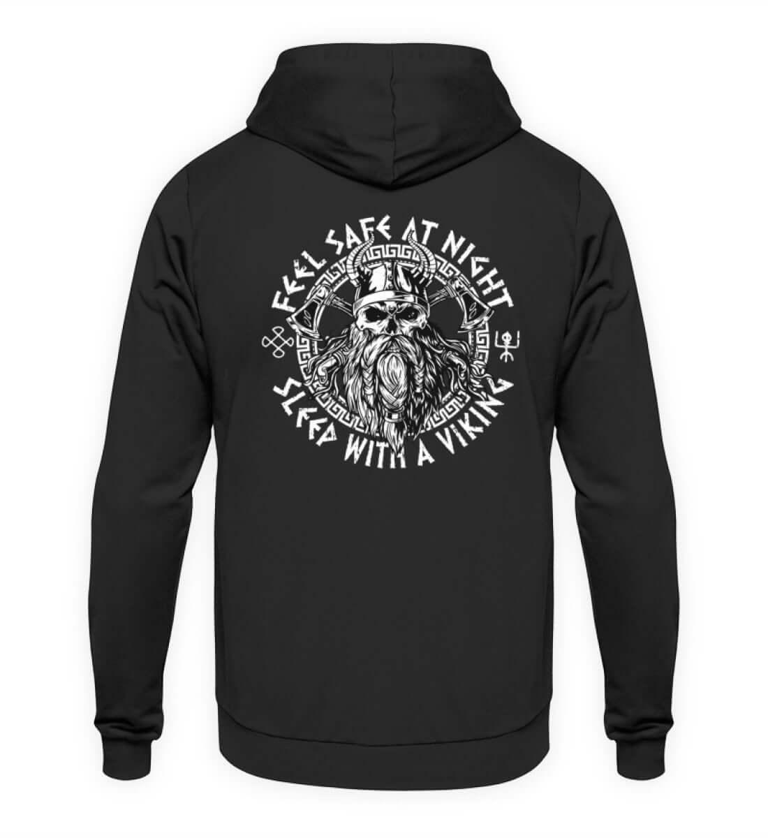 Wikinger Hoodie "Feel Safe At Night" – Mutiger Nordischer Krieger - Nordic Viking Wear