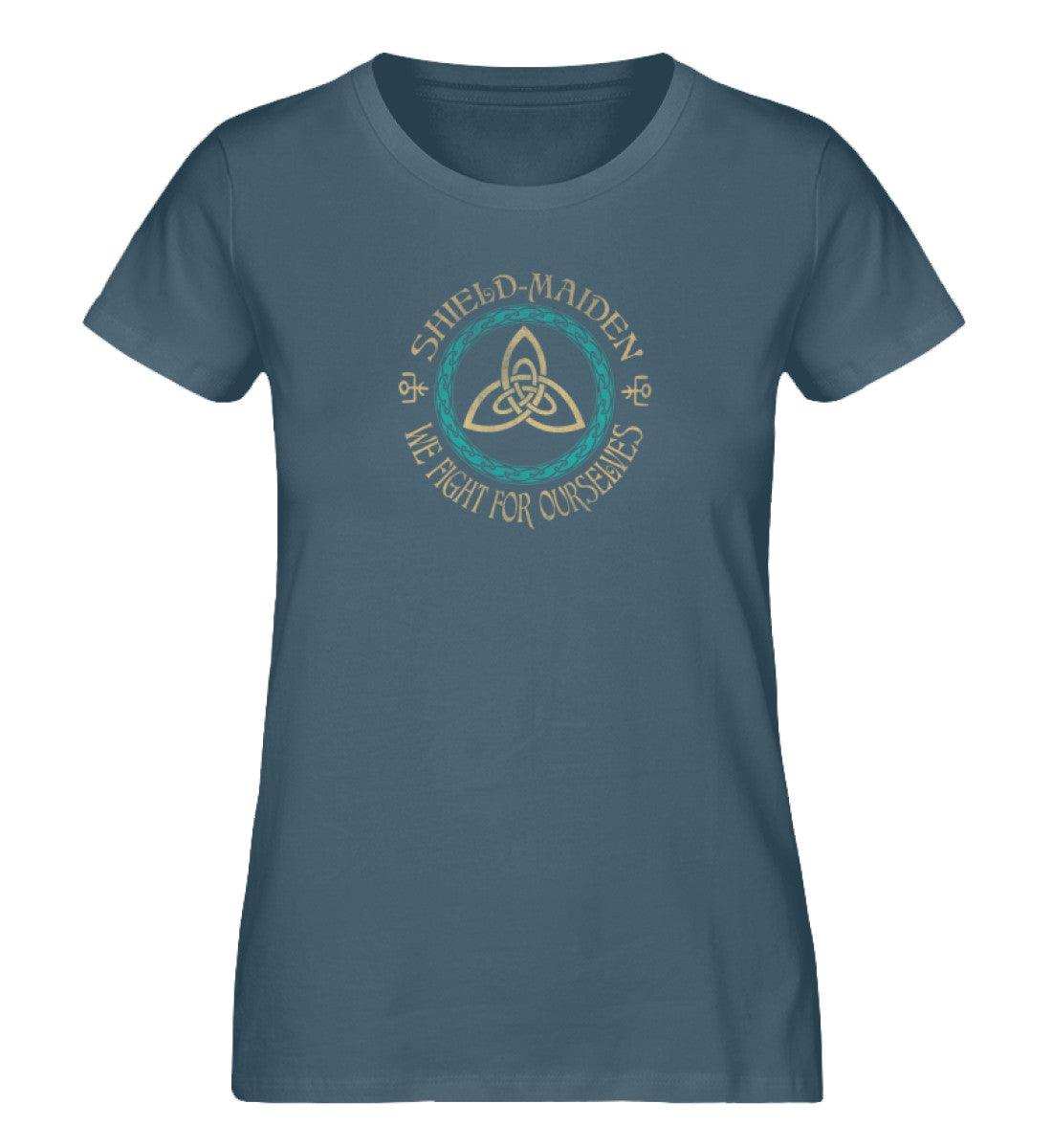 Schildmaiden Expresser Shirt Nordisches Design mit Triquetra und Runen – „We Fight for Ourselves“ - Nordic Viking Wear