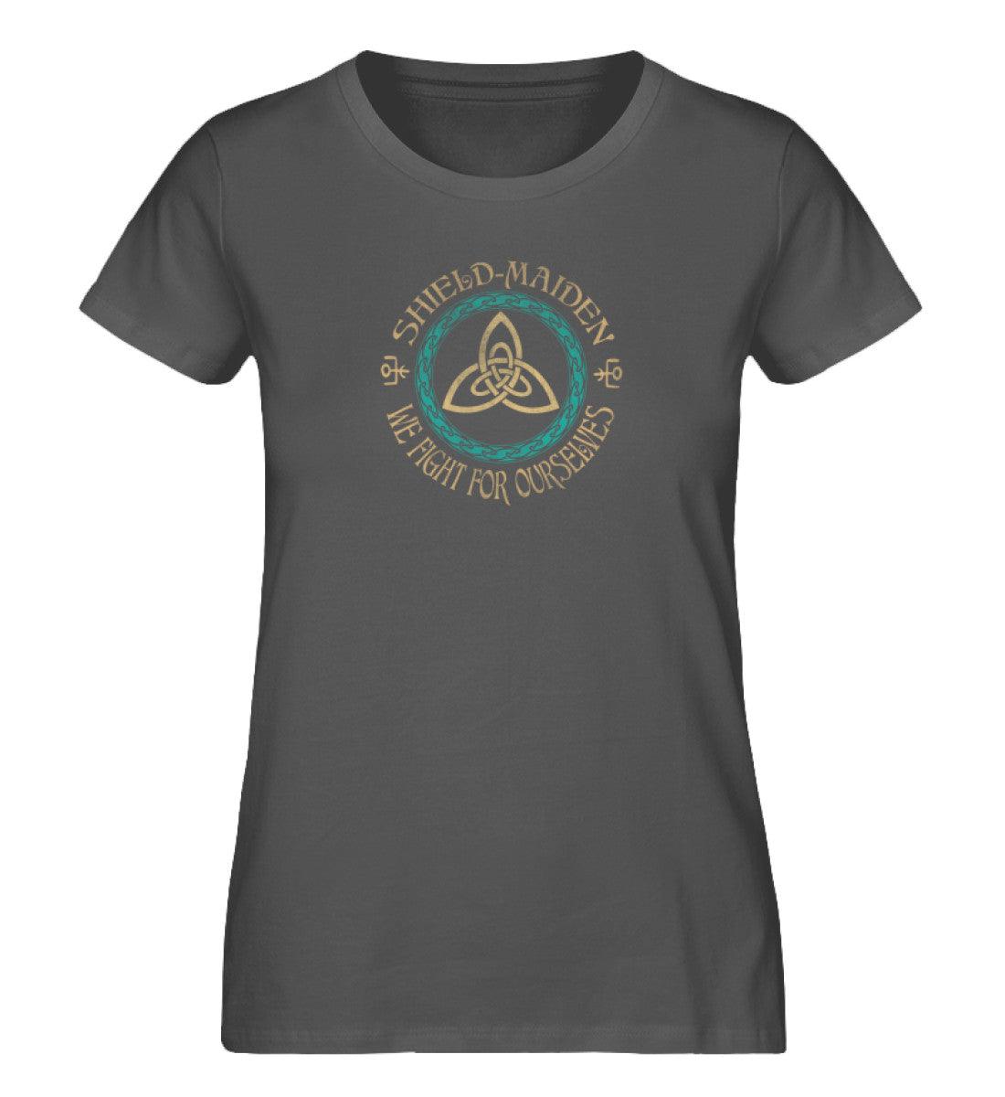 Schildmaiden Expresser Shirt Nordisches Design mit Triquetra und Runen – „We Fight for Ourselves“ - Nordic Viking Wear