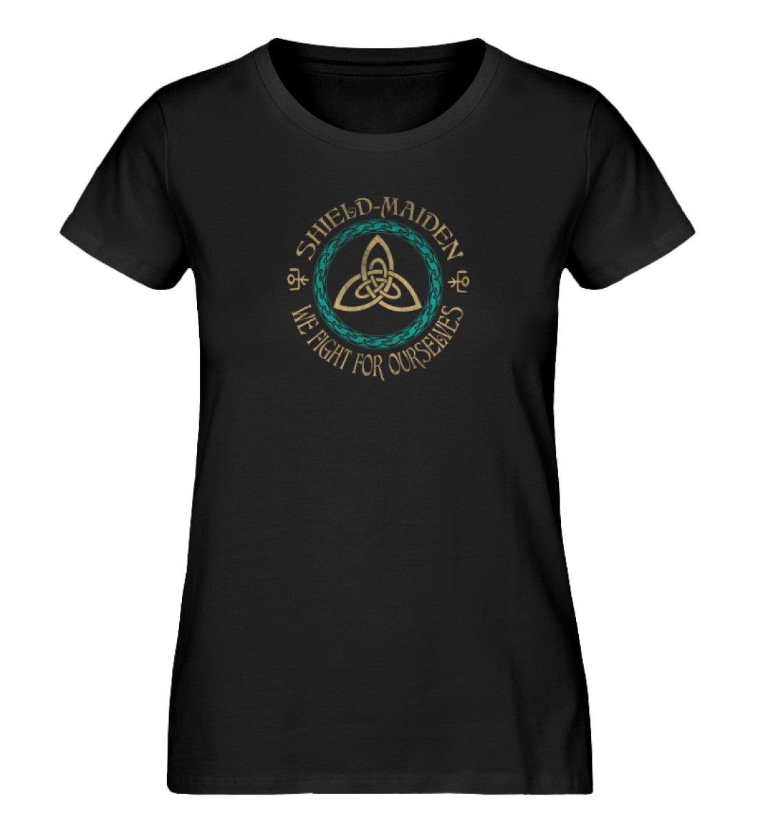 Schildmaiden Expresser Shirt Nordisches Design mit Triquetra und Runen – „We Fight for Ourselves“ - Nordic Viking Wear