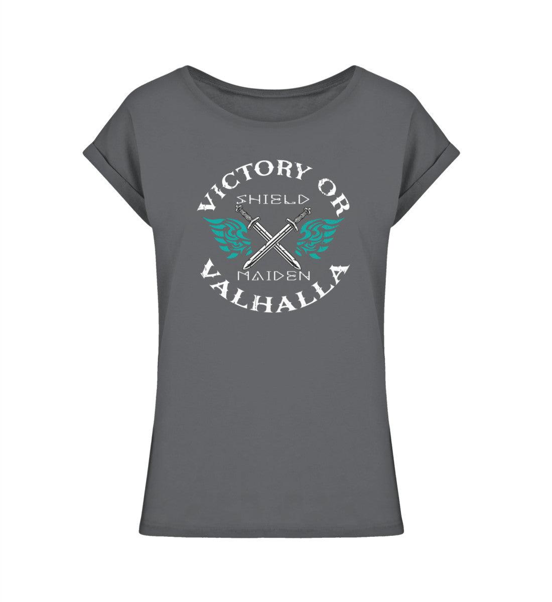 Schildmaiden Extendet Shirt – „Victory or Valhalla“-Design - Nordic Viking Wear